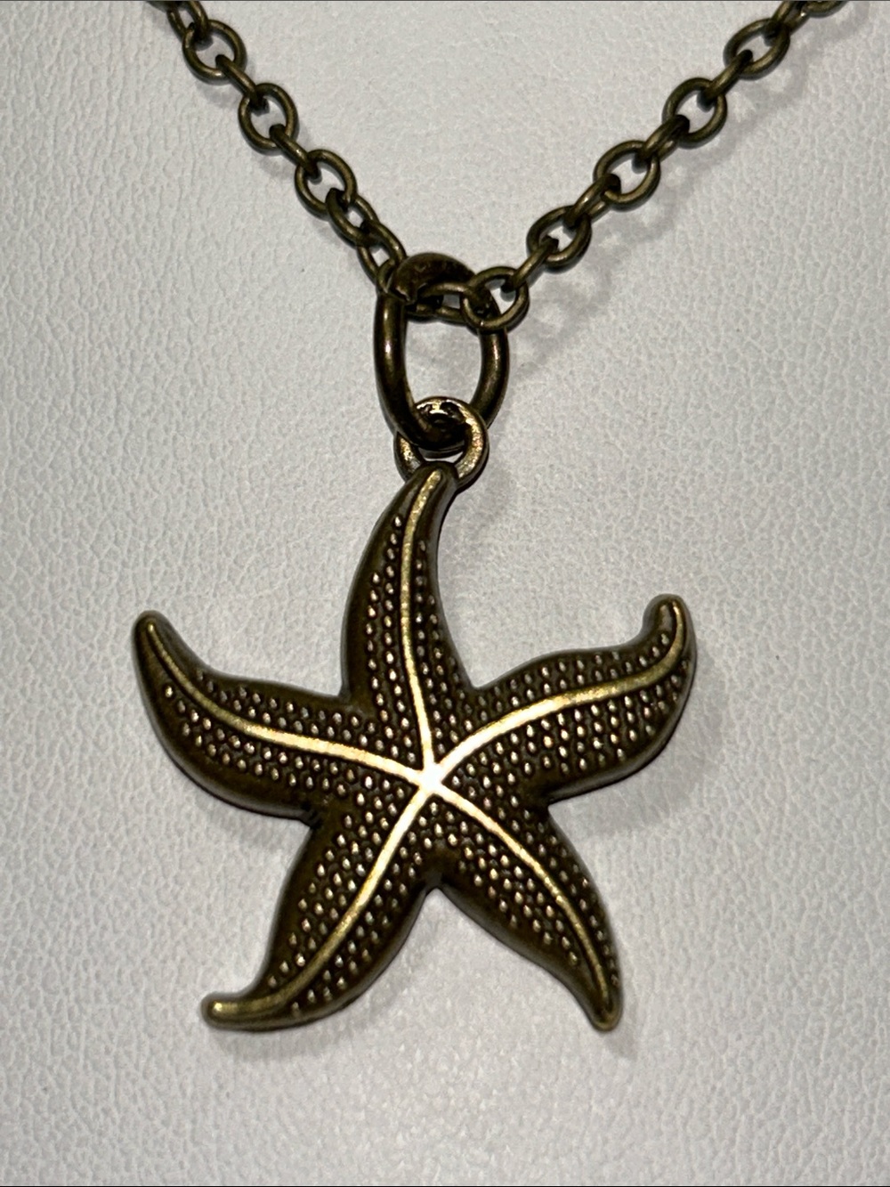 New Artisan Handmade Solid Bronze Ocean Theme Starfish Charm Necklace